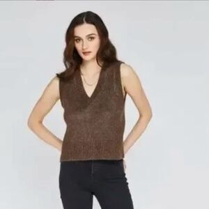 NWOT Gentle Fawn Brown Marled Sweater Vest